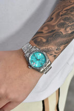 Mod Datejust  Roman Tiffany Blue