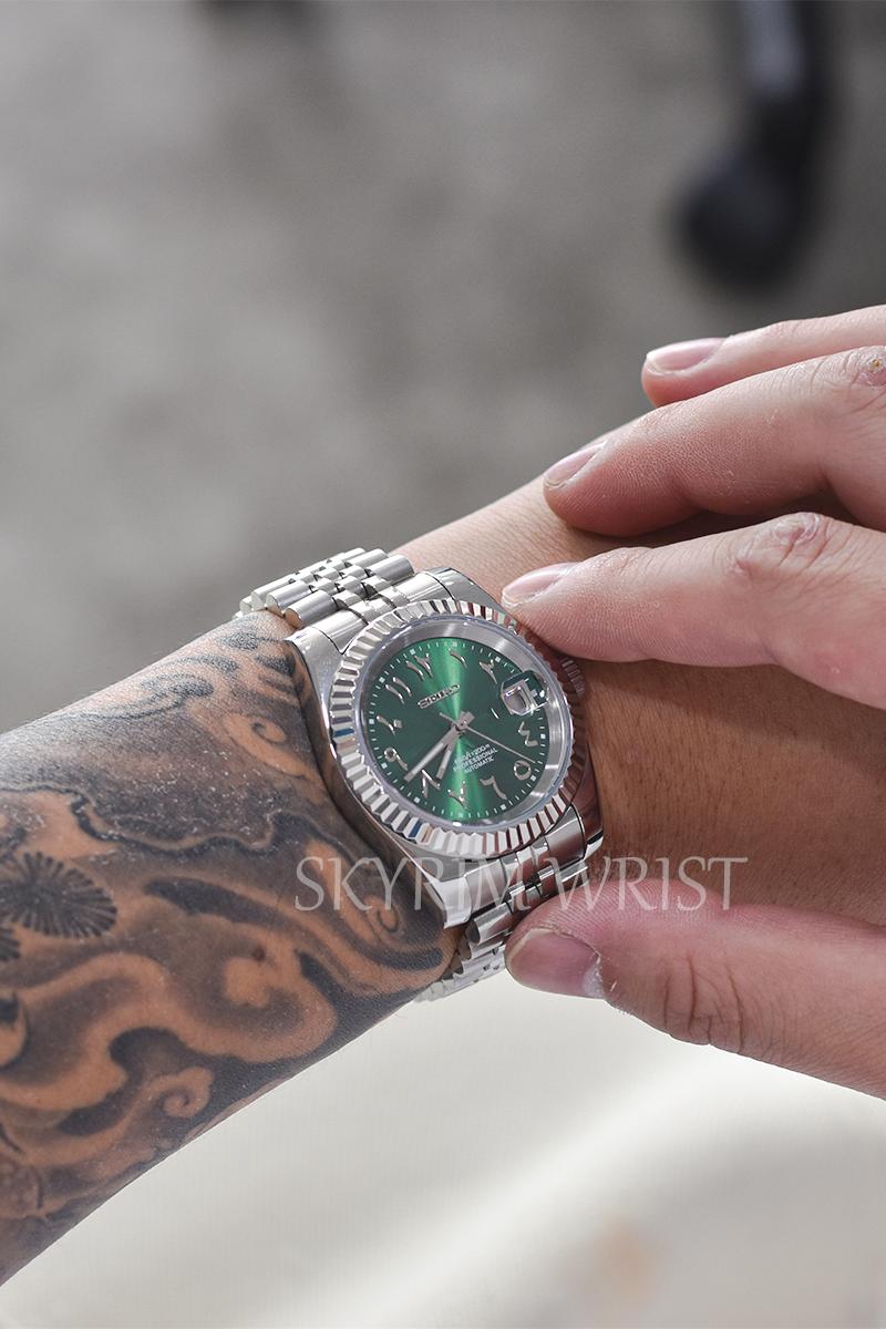 Mod Datejust Arabic Green