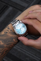 Mod Day-Date Sky Blue Diamond